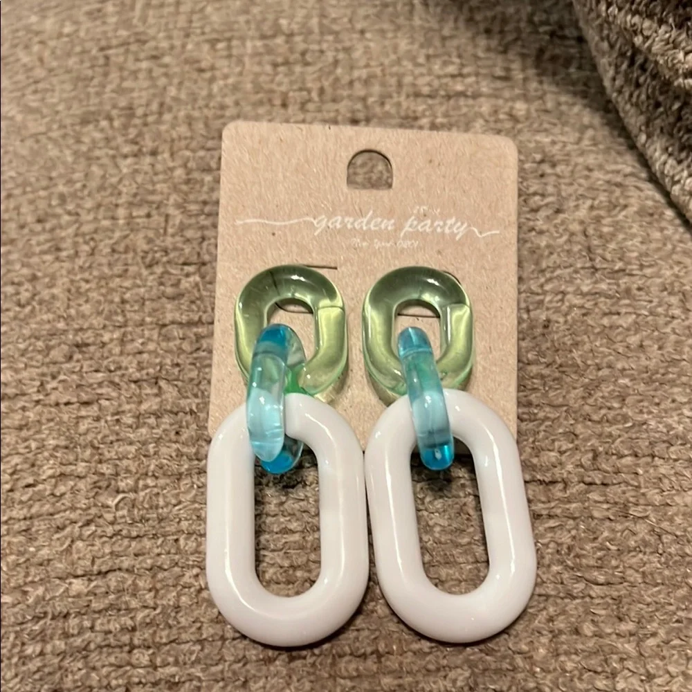 🌞NEW😊Women Garden Party Multicolor Link Earrings - Picture 1 of 1